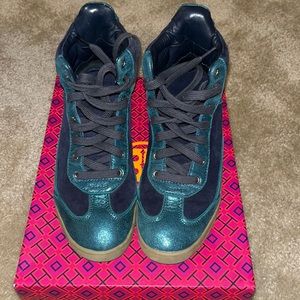 Worn Tory Burch  high top sneakers.